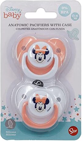 Stor Set Di 2 Ciuccio In Silicone Per Bambini Da 0 A 6 Mesi Senza BPA   Minnie Indigo Dreams