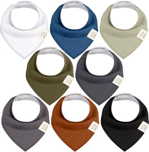 KeaBabies Bibbie Bandana Drool Bandana Organico Bibbie Bandana Unisex alla Moda Bibbie Drool Bandana Super Assorbente-Bibbie Tething Gentile per Neonati-Bib in Cotone Biologico (Basics)