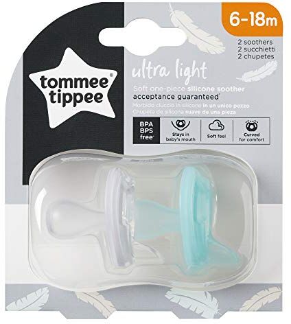 Tommee Tippee Succhietto Ultra-Light in Silicone, 6-18M, 2 pezzi