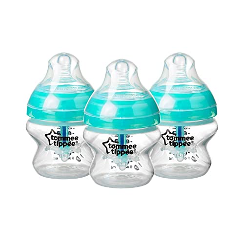 Tommee Tippee Advanced Bottiglie anti-coliche per bambini, con tecnologia di rilevamento del calore, 150 ml, confezione da 3, trasparente