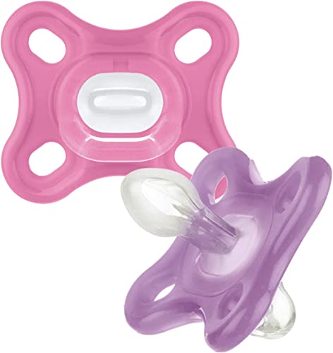 MAM Istruzioni in Lingua Straniera  Comfort Ciuccio in Silicone da 0 Mesi + (confezione da 2), Morbido e Leggero, Essenziale per Neonati e Prematuri, con Custodia da Viaggio Autosterilizzante, Rosa