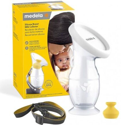 Medela raccoglitore latte materno per mamme che allattano al seno, raccoglilatte in silicone, con base con ventosa e coperchio per la conservazione, partner quotidiano per l'allattamento