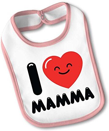 Babloo Bavetto Bavaglino Idea Regalo Festa Della Mamma " Ti Amo Mamma" Medium Rosa