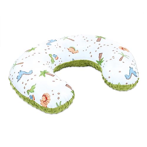 Totsy Baby Cuscino per allattamento piccolo Minky 130 x 45 cm scoiattolo per allattamento per gli spostamenti Dinosauro verde