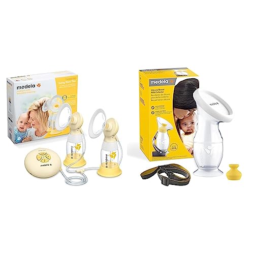 Medela Swing Maxi Flex Tiralatte Elettrico Doppio, Più Latte in Meno Tempo, con Coppe PersonalFit Flex +  Raccoglitore Latte Materno per Mamme che Allattano al Seno, in Silicone