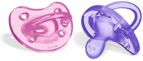 Chicco PhysioForma Ciuccio in Silicone 16 36 Mesi, Set di Gommotti Morbidi e Delicati, Supportano la Respirazione Fisiologica e Favoriscono il Corretto Sviluppo della Bocca Rosa/Viola