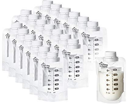 Tommee Tippee Sacchetti per latte materno, compatibili con tiralatte e tettarelle al leader, senza BPA, confezione da 20