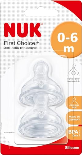 NUK First Choice , Tettarella anti-coliche, 2 pz., Bianco (Transparent), S