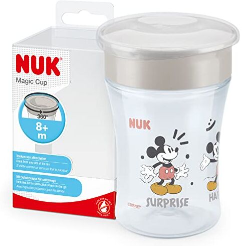 NUK Magic Cup bicchiere antigoccia   Bordo anti-rovesciamento a 360°   8+ mesi   Senza BPA   230 ml   Disney Topolino