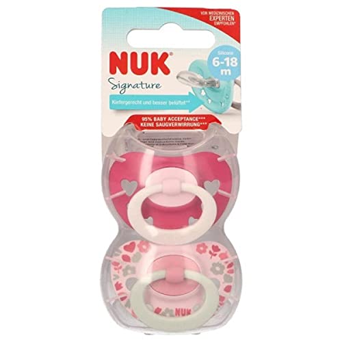 NUK Signature Ciuccio taglia 2, 6-18 mesi, confezione da 2
