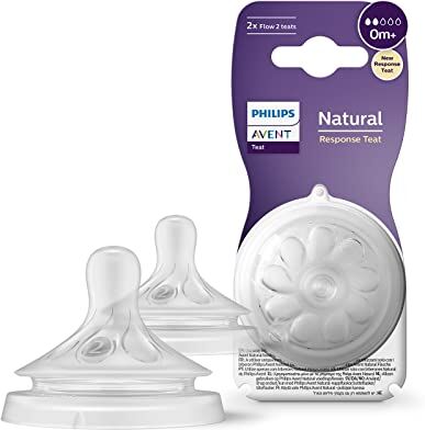 Philips Avent Tettarella per biberon Natural Response 2 tettarelle per biberon a flusso 2, per neonati, senza BPA (modello )