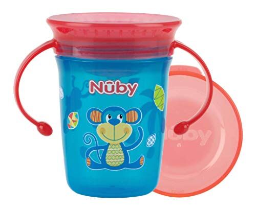 Nuby Tazza Wonder 360 con manici e coperchio Azzurro