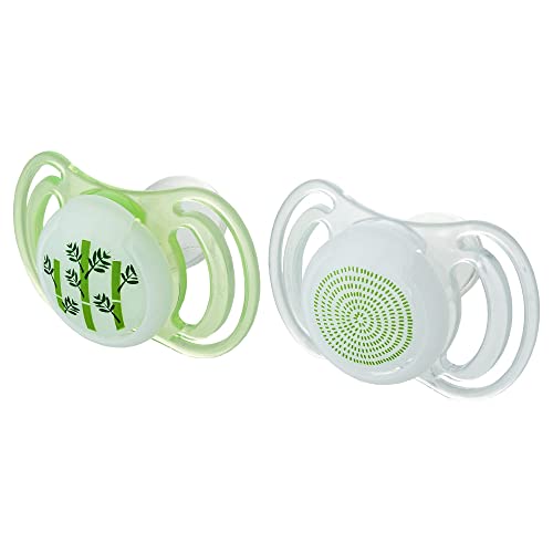 Artsana NEOBABY Succhietto Light Con Tettina Anatomica In Silicone Maxi 12 Mesi+ 2 Pezzi, Glowing, color Verde, 2 Unità