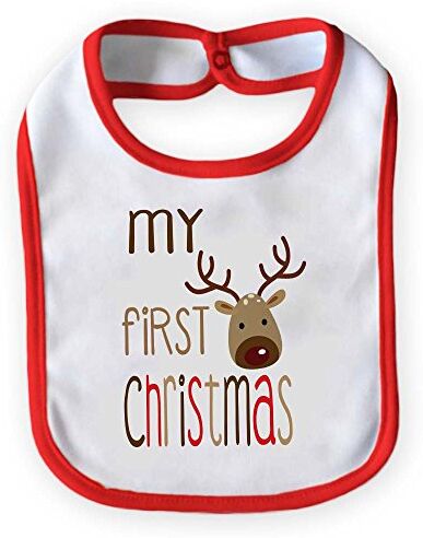 Babloo Bavetto Bavaglino Bambino Natalizio Natale "My First Christmas" Medium