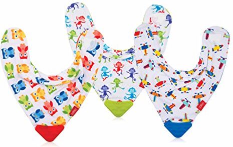 Nuby Bandana Bavaglino con Massaggiagengive, Modelli Assortiti