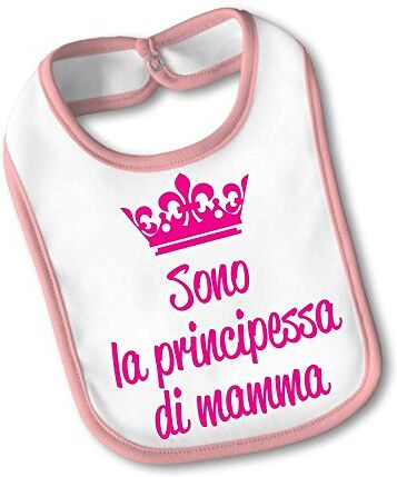 Babloo Bavetto Bavaglino Idea Regalo Festa Della Mamma "Principe/Principessa di Mamma" Small Rosa