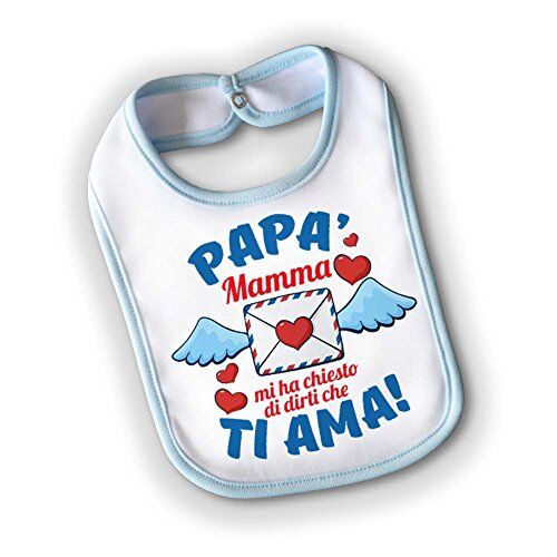 Babloo Bavetto Bavaglino Bambino Idea Regalo Bimbo Festa del Papa' Messaggio Per Mamma Medium Grafica Maschietto