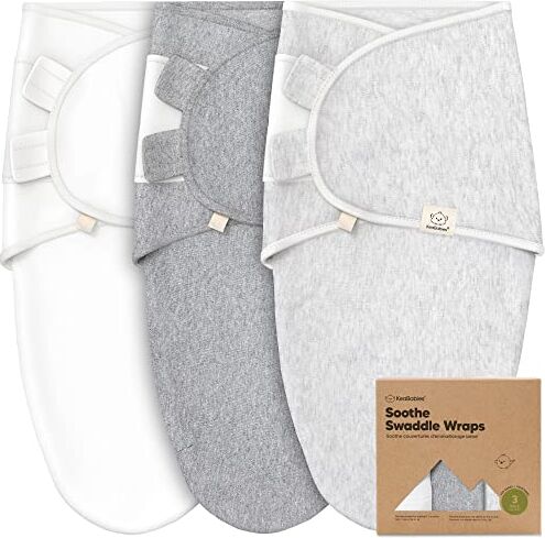 KeaBabies Sacchi per il Sonno per neonati Organici 3-Pack Neonati Swaddles 0-3 Mesi Sacco per il Sonno per Neonati Ergonomico Sacco per Neonati Sacchetto per il Sonno per Neonati (Cloud)