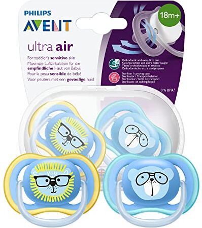 Philips Avent  2 Succhietti Ultra-Air, 18 Mesi +, Maschio, Blu