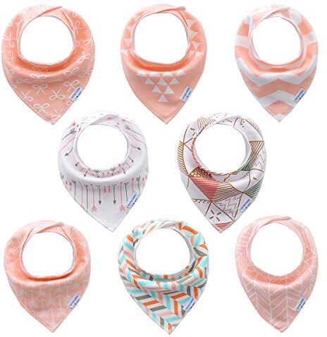 Cotton Coming Bambino bandana bavaglini per neonato neonata 8 pack, cotone biologico, morbida e assorbente, nella piccola alimentazione bavaglini