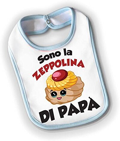 Babloo Bavetto Bavaglino Bambino Idea Regalo Bimbo Festa del Papa' Zeppolina Small Grafica Maschietto