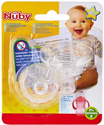 Nuby Tettarelle Silicone Salvagoccia NonDrip 4a12m Biberon collo largo