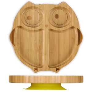 Relaxdays Piatto con Ventosa per Bambini, Piattino Pappa Svezzamento Neonati, senza BPA, Forma a Gufo in Bambù, Naturale Relaxdays Piatto con Ventosa per Bambini, Piattino Pappa Svezzamento Neonati, senza BPA, Forma a Gufo in Bambù, Naturale