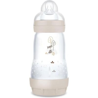 MAM Biberon Easy Start 260 ml, Biberon anticolica per allattamento misto, Riduce le bolle d'aria e il rischio di coliche, Accessori neonati 2+ mesi autosterilizzanti e con tettarella misura 2, Beige MAM Biberon Easy Start 260 ml, Biberon anticolica per allattamento misto, Riduce le bolle d'aria e il rischio di coliche, Accessori neonati 2+ mesi autosterilizzanti e con tettarella misura 2, Beige