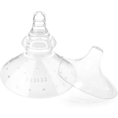 haakaa Nipple Shield Combo per neonati allattamento al seno, in silicone, per difficoltà durante l'allattamento, con borsa per il trasporto, base rotonda e ultra thin, 24 mm haakaa Nipple Shield Combo per neonati allattamento al seno, in silicone, per difficoltà durante l'allattamento, con borsa per il trasporto, base rotonda e ultra thin, 24 mm