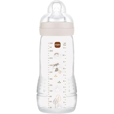 MAM Biberon Easy Active Baby Bottle 330 ml, Biberon per bambini attivi ergonomico e pratico, Accessori neonato 4+ mesi per allattamento con tettarella misura 3 piatta e simmetrica, Neutro MAM Biberon Easy Active Baby Bottle 330 ml, Biberon per bambini attivi ergonomico e pratico, Accessori neonato 4+ mesi per allattamento con tettarella misura 3 piatta e simmetrica, Neutro