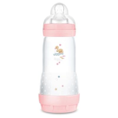 MAM Biberon Easy Start 320 ml, Biberon anticolica per allattamento misto, Riduce le bolle d'aria e il rischio di coliche, Accessori neonati 4+ mesi autosterilizzanti e con tettarella misura 3, Rosa MAM Biberon Easy Start 320 ml, Biberon anticolica per allattamento misto, Riduce le bolle d'aria e il rischio di coliche, Accessori neonati 4+ mesi autosterilizzanti e con tettarella misura 3, Rosa