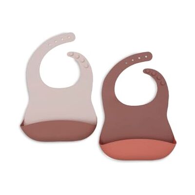 Jollein Bavaglini in silicone Confezione da 2 Impermeabili Per neonati e bambini piccoli Con vassoio raccogli-panni Accessori per lo svezzamento Blush Jollein Bavaglini in silicone Confezione da 2 Impermeabili Per neonati e bambini piccoli Con vassoio raccogli-panni Accessori per lo svezzamento Blush