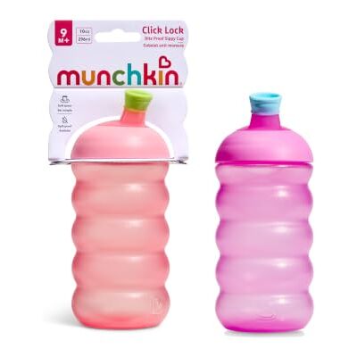 Munchkin Bicchiere Click Lock x2 12m+ 296ml Rosa/Viola Munchkin Bicchiere Click Lock x2 12m+ 296ml Rosa/Viola