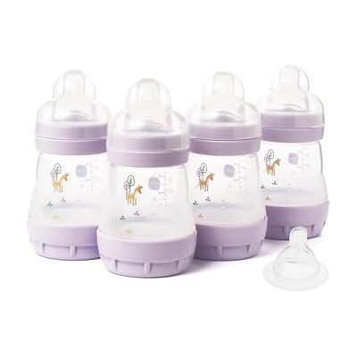MAM Biberon anti-coliche Easy Start Confezione da 4 (4 x 160 ml) Biberon autosterilizzante Tettarelle a flusso lento misura 1 + 1 tettarella flusso medio misura 2 rosa (vari disegni) MAM Biberon anti-coliche Easy Start Confezione da 4 (4 x 160 ml) Biberon autosterilizzante Tettarelle a flusso lento misura 1 + 1 tettarella flusso medio misura 2 rosa (vari disegni)