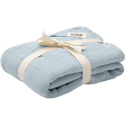 Bibs Muslin Swaddle Wrap, Copertina Neonati Cotone, Coperta Avvolgente Neonato. Cotone 100% biologico, 120x120cm, Baby Blue Bibs Muslin Swaddle Wrap, Copertina Neonati Cotone, Coperta Avvolgente Neonato. Cotone 100% biologico, 120x120cm, Baby Blue