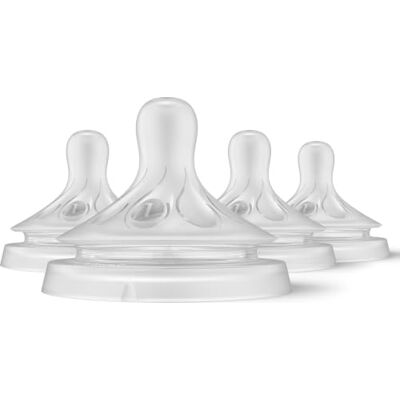 AVENT Philips Natural Response Capezzoli, flusso extra lento (Flow 1), confezione da 4, SCY961/04 AVENT Philips Natural Response Capezzoli, flusso extra lento (Flow 1), confezione da 4, SCY961/04
