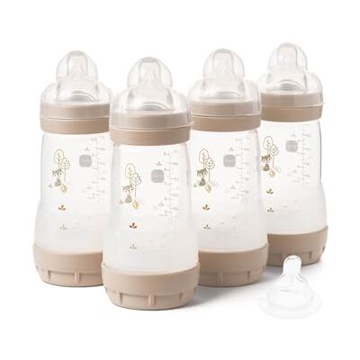 MAM Biberon anti-coliche Easy Start Confezione da 4 (4 x 260 ml) Biberon autosterilizzante Tettarelle a flusso medio misura 2 + 1 tettarella a flusso rapido taglia 3 unisex (vari disegni) MAM Biberon anti-coliche Easy Start Confezione da 4 (4 x 260 ml) Biberon autosterilizzante Tettarelle a flusso medio misura 2 + 1 tettarella a flusso rapido taglia 3 unisex (vari disegni)