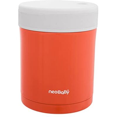 Artsana NEOBABY Portapappa Termico in acciaio inox da 1 Litro, con 2 contenitori, contenitore per alimenti e bevande, mantiene la temperatura a lungo, 6 mesi+, Arancione Artsana NEOBABY Portapappa Termico in acciaio inox da 1 Litro, con 2 contenitori, contenitore per alimenti e bevande, mantiene la temperatura a lungo, 6 mesi+, Arancione
