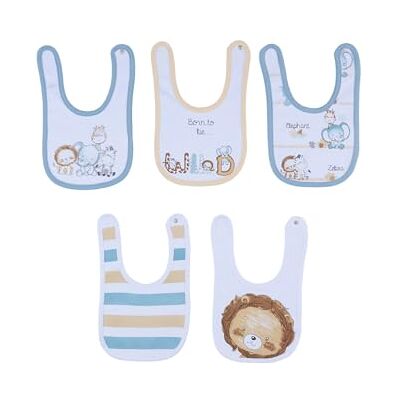 Prénatal Bimbo 0-24 5 Bavaglini in 100% Cotone Morbido Assorbente con Pratica Chiusura a Bottoncino FW25 Prénatal Bimbo 0-24 5 Bavaglini in 100% Cotone Morbido Assorbente con Pratica Chiusura a Bottoncino FW25