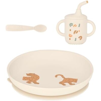Babymoov Set Svezzamento per Neonato Little Roar Set Pappa in Silicone da 3 Pezzi, Bicchiere Antigoccia, Piatto con Ventosa e Cucchiaino, dai 9 mesi Set regalo ideale Babymoov Set Svezzamento per Neonato Little Roar Set Pappa in Silicone da 3 Pezzi, Bicchiere Antigoccia, Piatto con Ventosa e Cucchiaino, dai 9 mesi Set regalo ideale