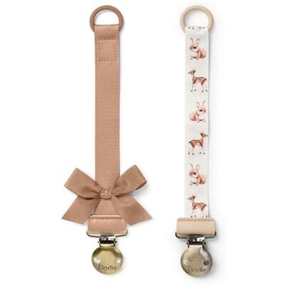 Elodie Details Confezione da 2 Catenelle Porta Ciuccio in Tessuto e Clip in Acciaio Inossidabile, per Bimbo e Bimba, Anello Universale in Silicone Fairytale Friends/Terracotta Elodie Details Confezione da 2 Catenelle Porta Ciuccio in Tessuto e Clip in Acciaio Inossidabile, per Bimbo e Bimba, Anello Universale in Silicone Fairytale Friends/Terracotta