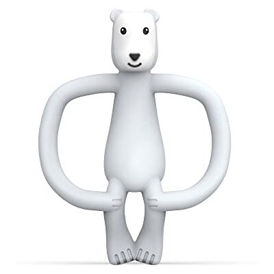 Matchstick Monkey , Antimicrobial Silicone Teether & Gel Applicator, Easy to Grip, BPA Free, 3 Months Old+, 11 cm, Pomelo Polar Bear Matchstick Monkey , Antimicrobial Silicone Teether & Gel Applicator, Easy to Grip, BPA Free, 3 Months Old+, 11 cm, Pomelo Polar Bear