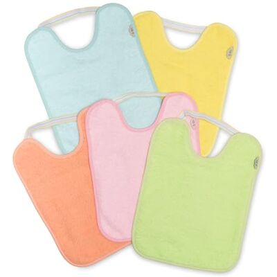 Ti TIN Pack 5 Bavaglini Impermeabili con Elastico per Asilo Spugna di Cotone Ultra Assorbente Certificata OEKO-TEX per 6 a 12 Mesi Ti TIN Pack 5 Bavaglini Impermeabili con Elastico per Asilo Spugna di Cotone Ultra Assorbente Certificata OEKO-TEX per 6 a 12 Mesi