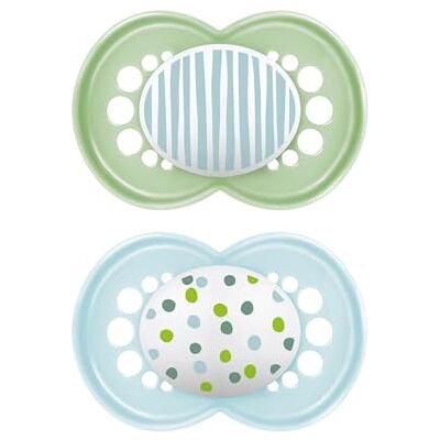MAM Original Succhietto 16+ Mesi (Set da 2), Ciuccio 16 36 mesi silicone con tettarella ortodontica, Kit da 2 accessori neonato con pratico porta ciuccio sterilizzatore, Verde/Neutro MAM Original Succhietto 16+ Mesi (Set da 2), Ciuccio 16 36 mesi silicone con tettarella ortodontica, Kit da 2 accessori neonato con pratico porta ciuccio sterilizzatore, Verde/Neutro