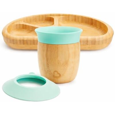 Munchkin Bambou Piatto Diviso, Piatto per bambini con scomparti, ottimo per lo svezzamento, Piatto con ventosa per bebe e bambini da 6 Mesi in su, Senza BPA Munchkin Bambou Piatto Diviso, Piatto per bambini con scomparti, ottimo per lo svezzamento, Piatto con ventosa per bebe e bambini da 6 Mesi in su, Senza BPA