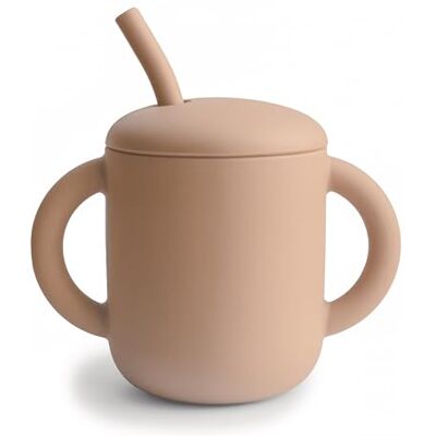 mushie Tazza da allenamento in silicone e paglia 6+ mesi 175 ml, con manici antiscivolo e a prova di fuoriuscite, senza BPA, non perdite, 100% silicone per uso alimentare Natural mushie Tazza da allenamento in silicone e paglia 6+ mesi 175 ml, con manici antiscivolo e a prova di fuoriuscite, senza BPA, non perdite, 100% silicone per uso alimentare Natural