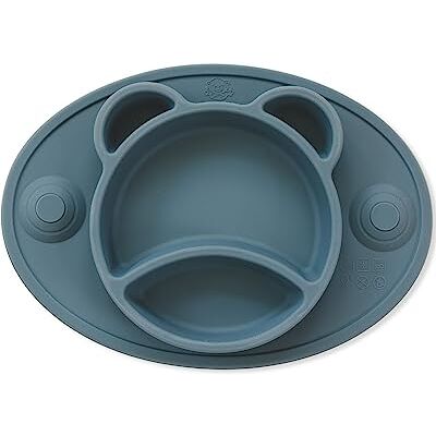 Bubba Bear ® Set di piatti a ventosa per bambini, ideali per lo svezzamento, in silicone, antiscivolo, colore: Blu Bubba Bear ® Set di piatti a ventosa per bambini, ideali per lo svezzamento, in silicone, antiscivolo, colore: Blu