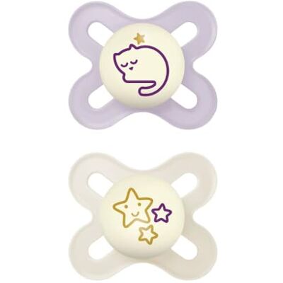 MAM Original Start Night Succhietto 0-2 Mesi (Set da 2), Ciuccio 0-2 mesi che si illumina al buio con tettarella in silicone, Kit da 2 accessori neonato con porta ciuccio sterilizzatore, Rosa MAM Original Start Night Succhietto 0-2 Mesi (Set da 2), Ciuccio 0-2 mesi che si illumina al buio con tettarella in silicone, Kit da 2 accessori neonato con porta ciuccio sterilizzatore, Rosa