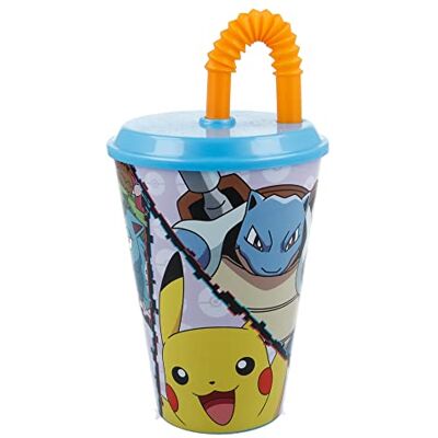 CARTOON Bicchiere con cannuccia Charizard Blastoise Venusaur, bicchiere per bambini, plastica riutilizzabile semirigida, BPA Free, capacità 430 ml CARTOON Bicchiere con cannuccia Charizard Blastoise Venusaur, bicchiere per bambini, plastica riutilizzabile semirigida, BPA Free, capacità 430 ml