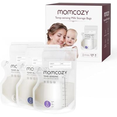 momcozy Sacchetti Latte Materno 120 Pezzi 240 ML con Beccuccio Laterale Design da 240 ML Senza BPA con Beccuccio Laterale e Sensore Termico, Ideale per Conservare il Latte in Freezer momcozy Sacchetti Latte Materno 120 Pezzi 240 ML con Beccuccio Laterale Design da 240 ML Senza BPA con Beccuccio Laterale e Sensore Termico, Ideale per Conservare il Latte in Freezer